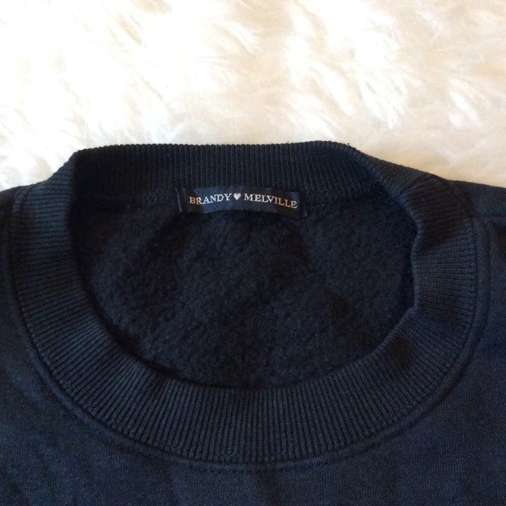 Brandy Melville | Black Nancy Cropped Sweatshirt - Picture 6 of 7